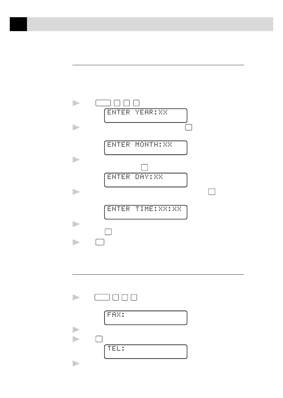 Setting date and time, Setting station id, Setting date and time setting station id | Brother MFC7150C User Manual | Page 51 / 275