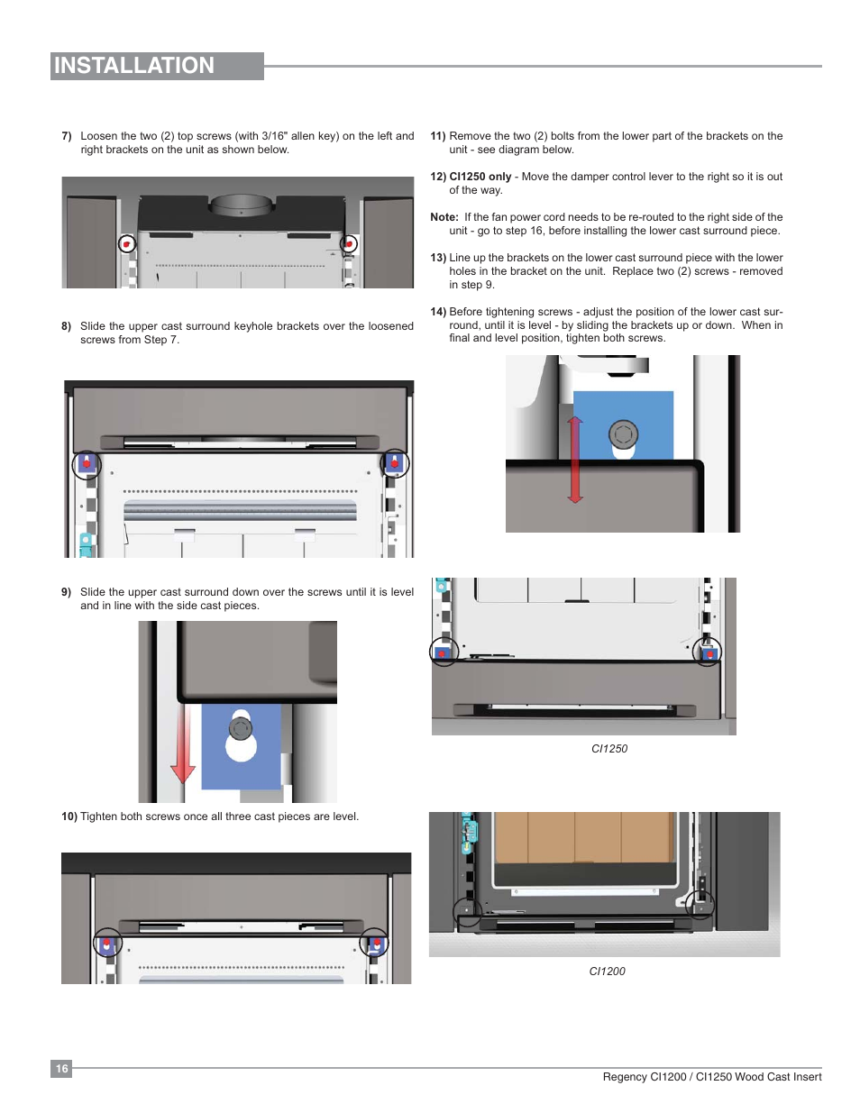 Installation | Regency Alterra CI1250 Small Wood Insert User Manual | Page 16 / 32