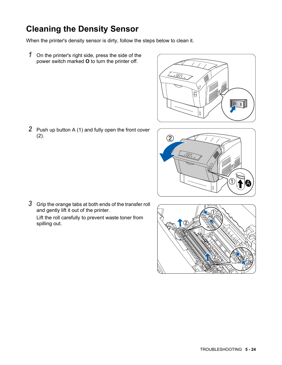 Cleaning the density sensor, Cleaning the density sensor -24 | Brother HL-4200CN User Manual | Page 113 / 166