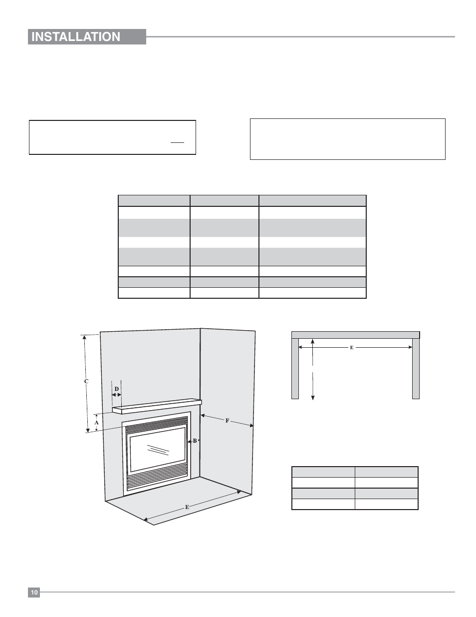 Installation, Clearances | Regency Bellavista B36XTE Medium Gas Fireplace User Manual | Page 10 / 72
