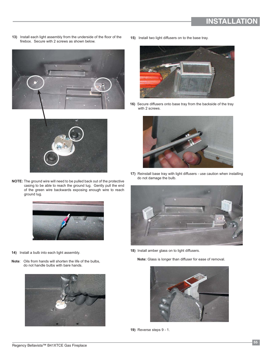 Installation | Regency Bellavista B41XTCE Large Gas Fireplace User Manual | Page 55 / 68