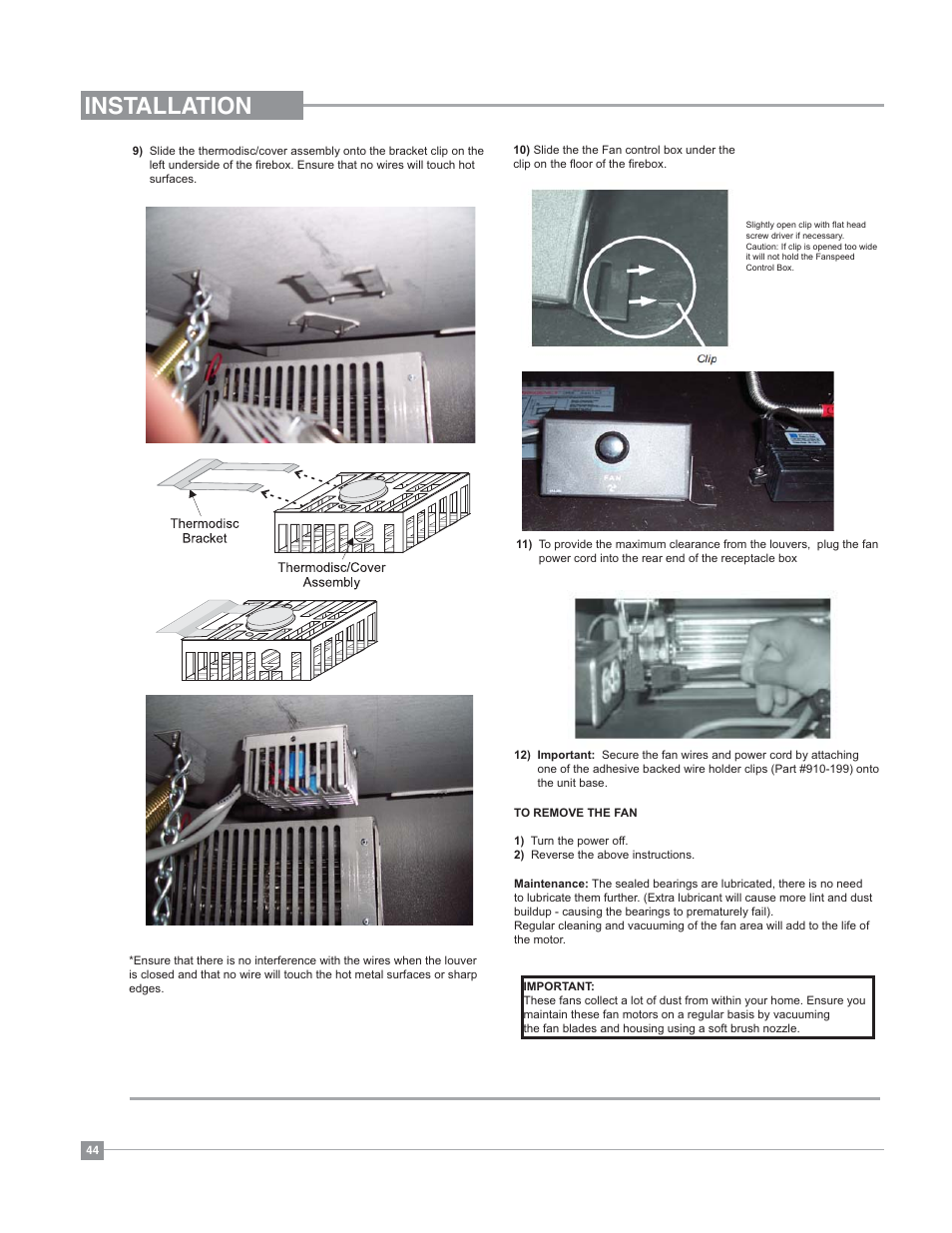 Installation | Regency Bellavista B41XTE Large Gas Fireplace User Manual | Page 44 / 64