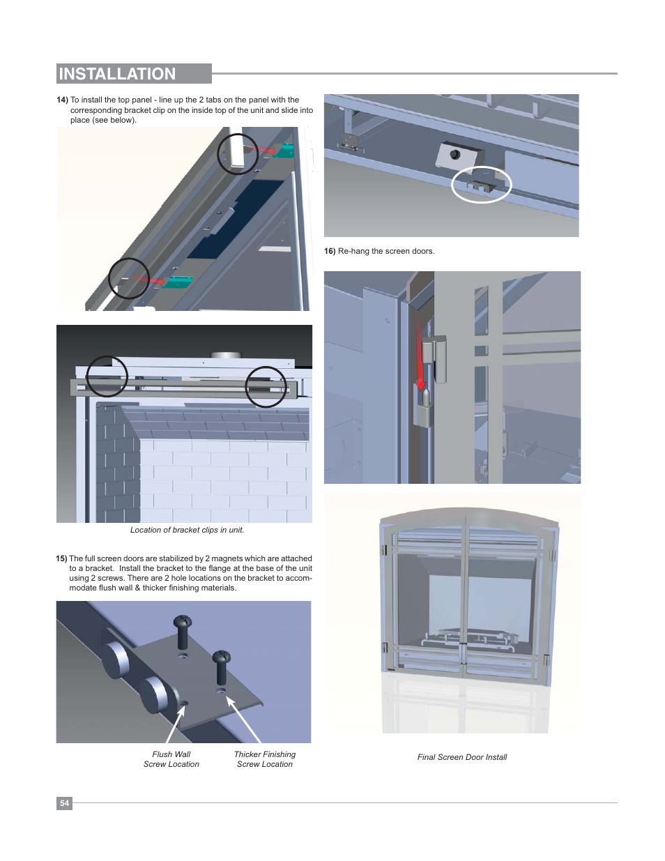 Installation | Regency Bellavista B41XTE Large Gas Fireplace User Manual | Page 54 / 64