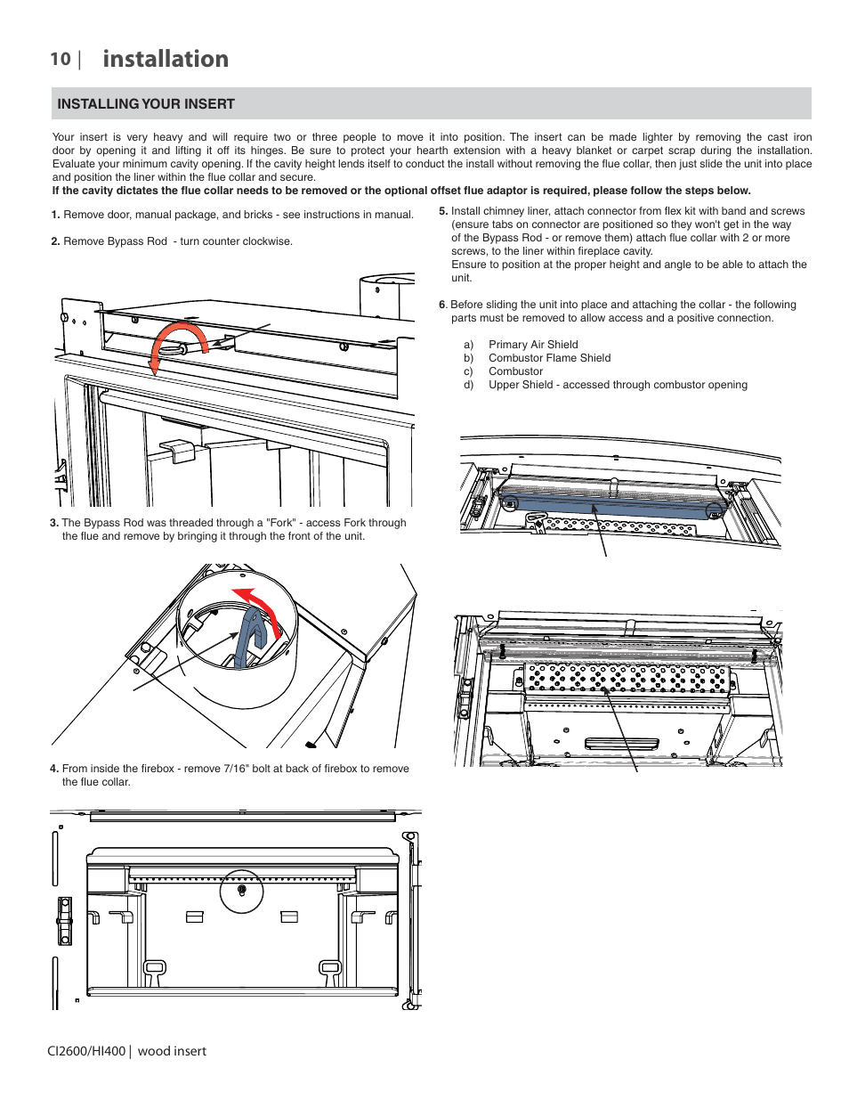 Installation | Regency CI2600 Large Wood Insert User Manual | Page 10 / 40