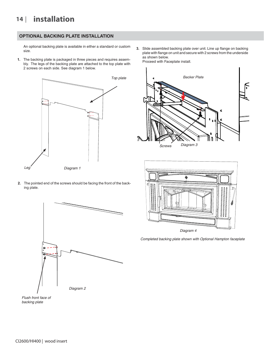 Installation | Regency CI2600 Large Wood Insert User Manual | Page 14 / 40