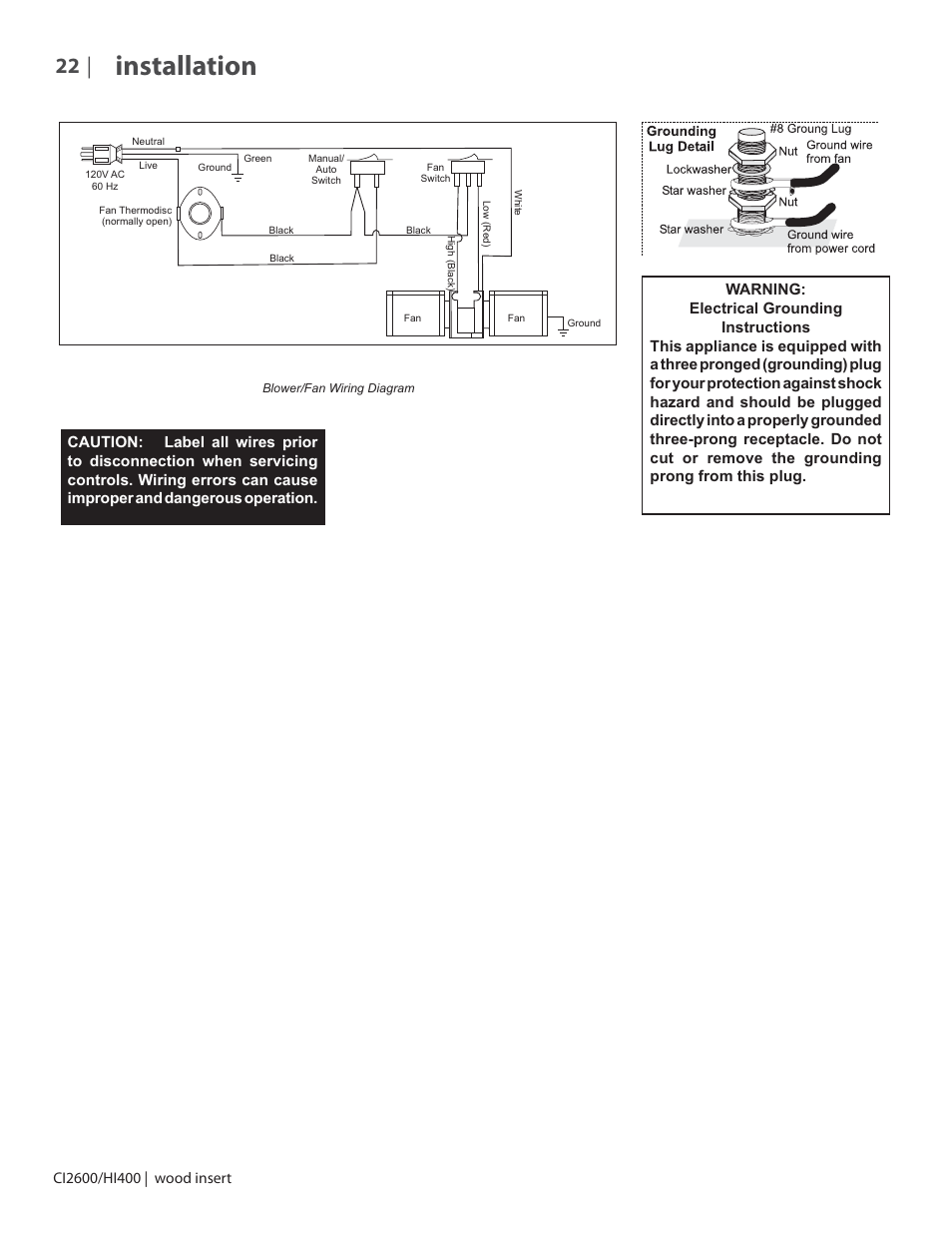 Installation | Regency CI2600 Large Wood Insert User Manual | Page 22 / 40