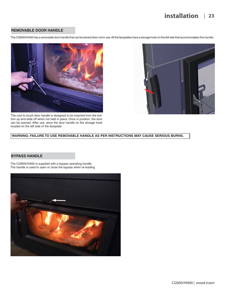 Installation | Regency CI2600 Large Wood Insert User Manual | Page 23 / 40