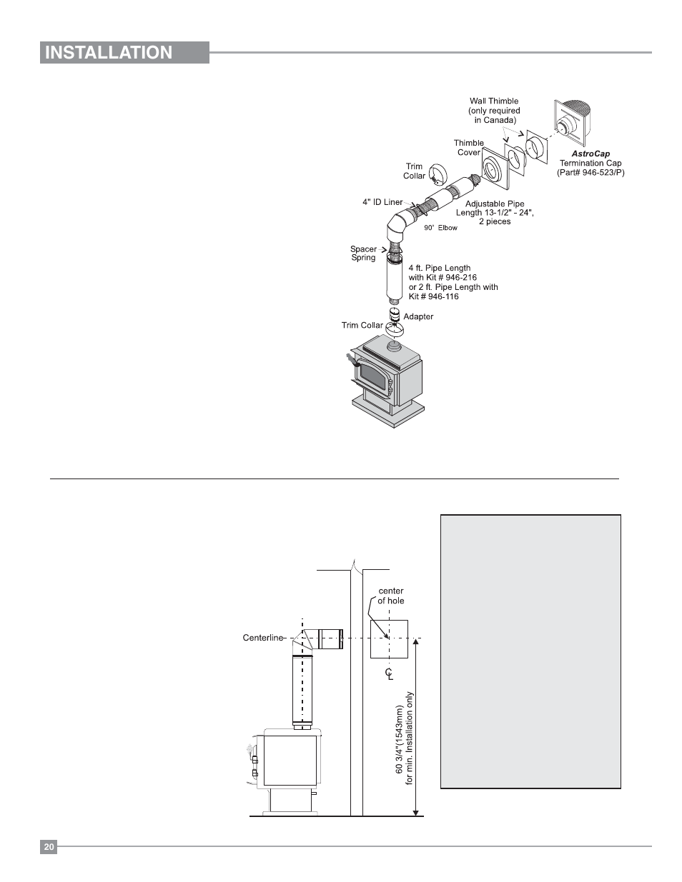 Installation | Regency Classic C34 Small Gas Stove User Manual | Page 20 / 44