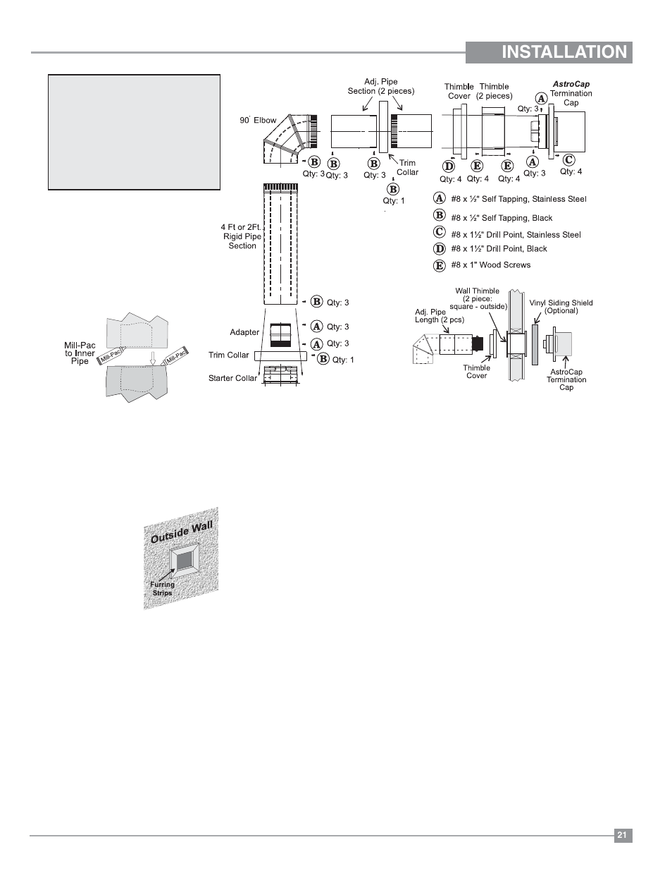 Installation | Regency Classic C34 Small Gas Stove User Manual | Page 21 / 44