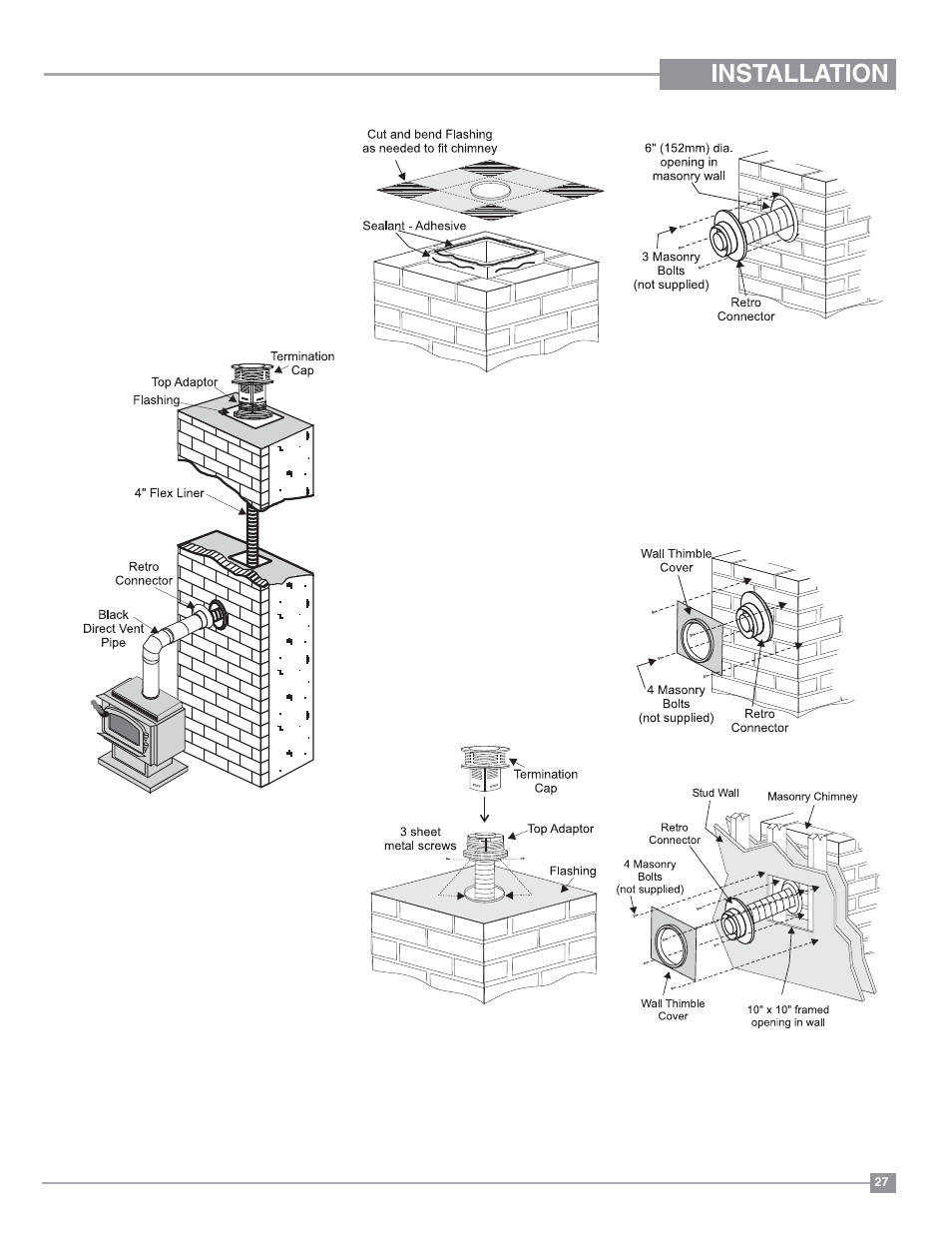 Installation | Regency Classic C34 Small Gas Stove User Manual | Page 27 / 44