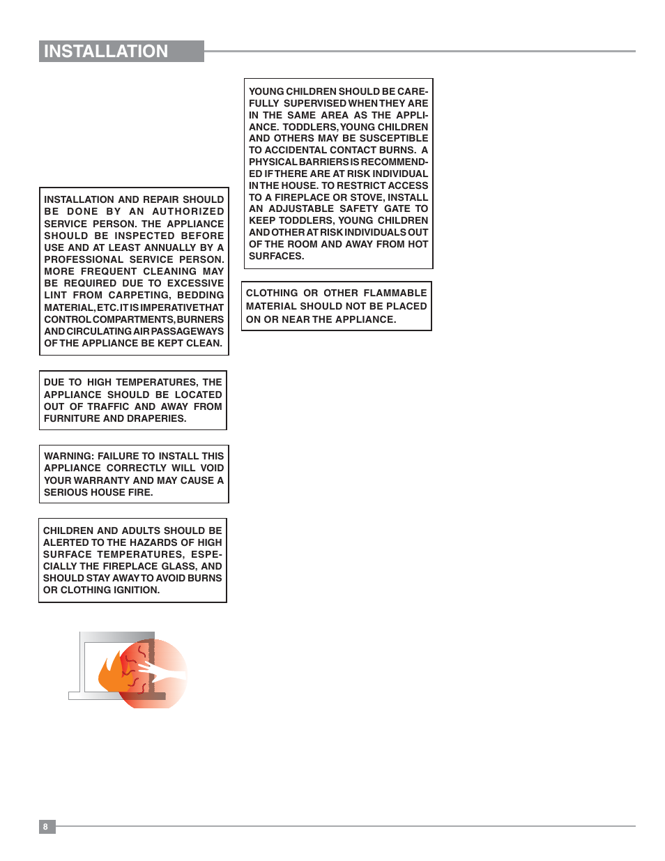 Installation, For your safety | Regency Classic C34 Small Gas Stove User Manual | Page 8 / 44