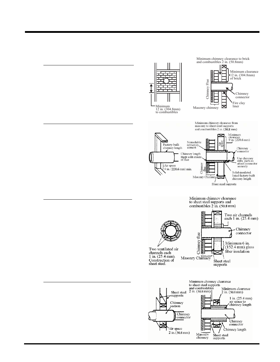 Installation, Combustible wall chimney connector pass-throughs | Regency Classic F1100 Small Wood Stove User Manual | Page 13 / 28