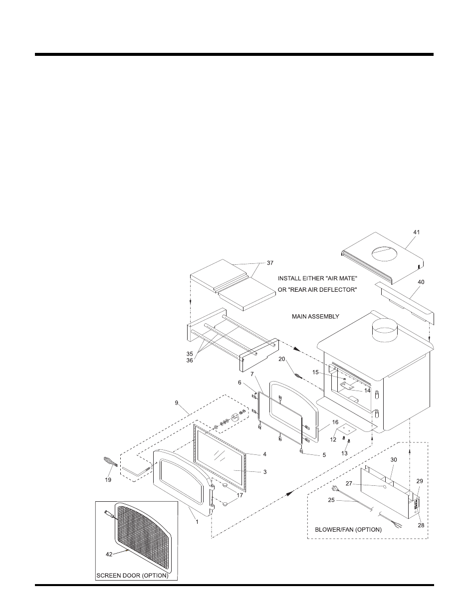 Parts list | Regency Classic F1100 Small Wood Stove User Manual | Page 22 / 28