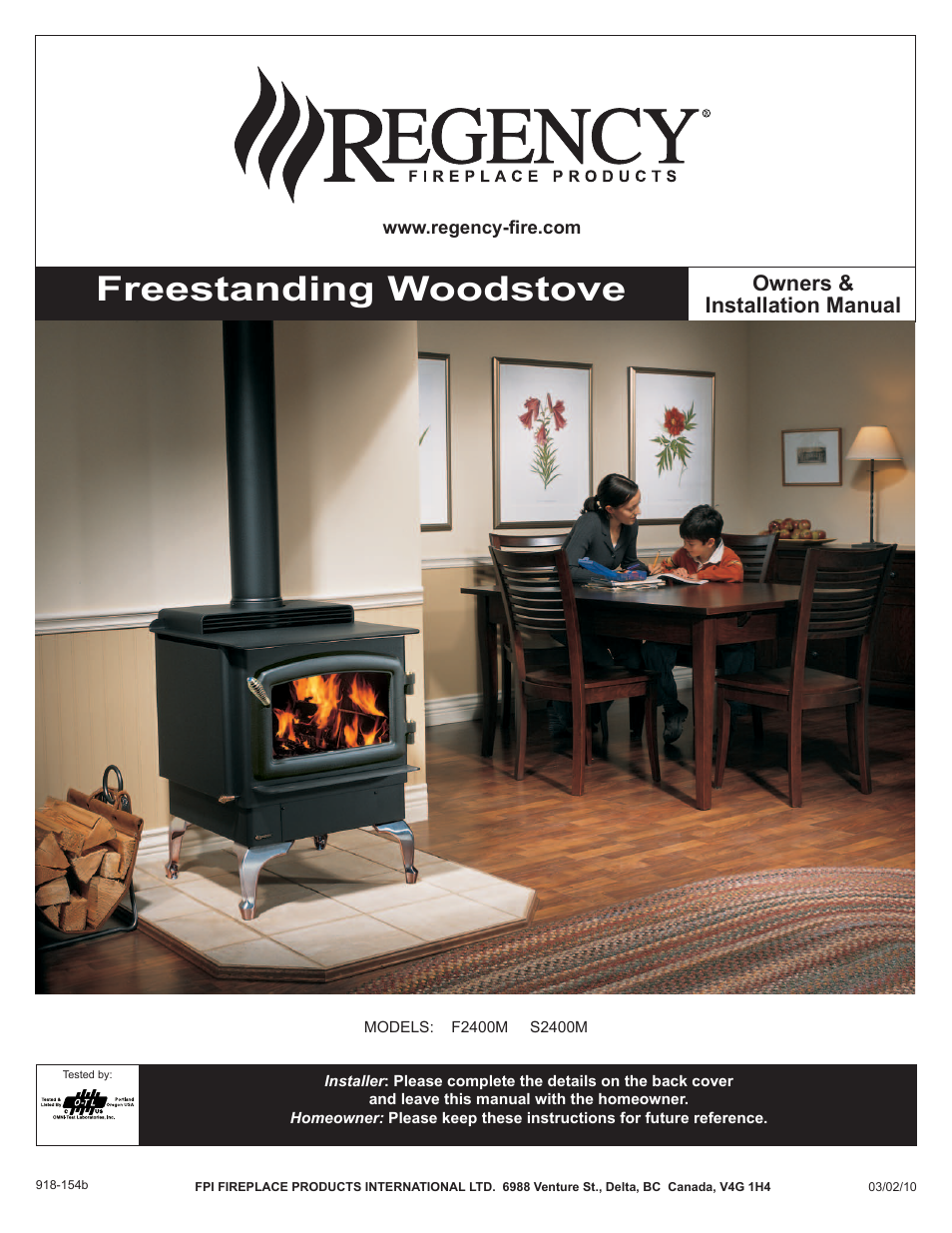 Regency Classic S2400 Medium Step Top Wood Stove User Manual | 28 pages