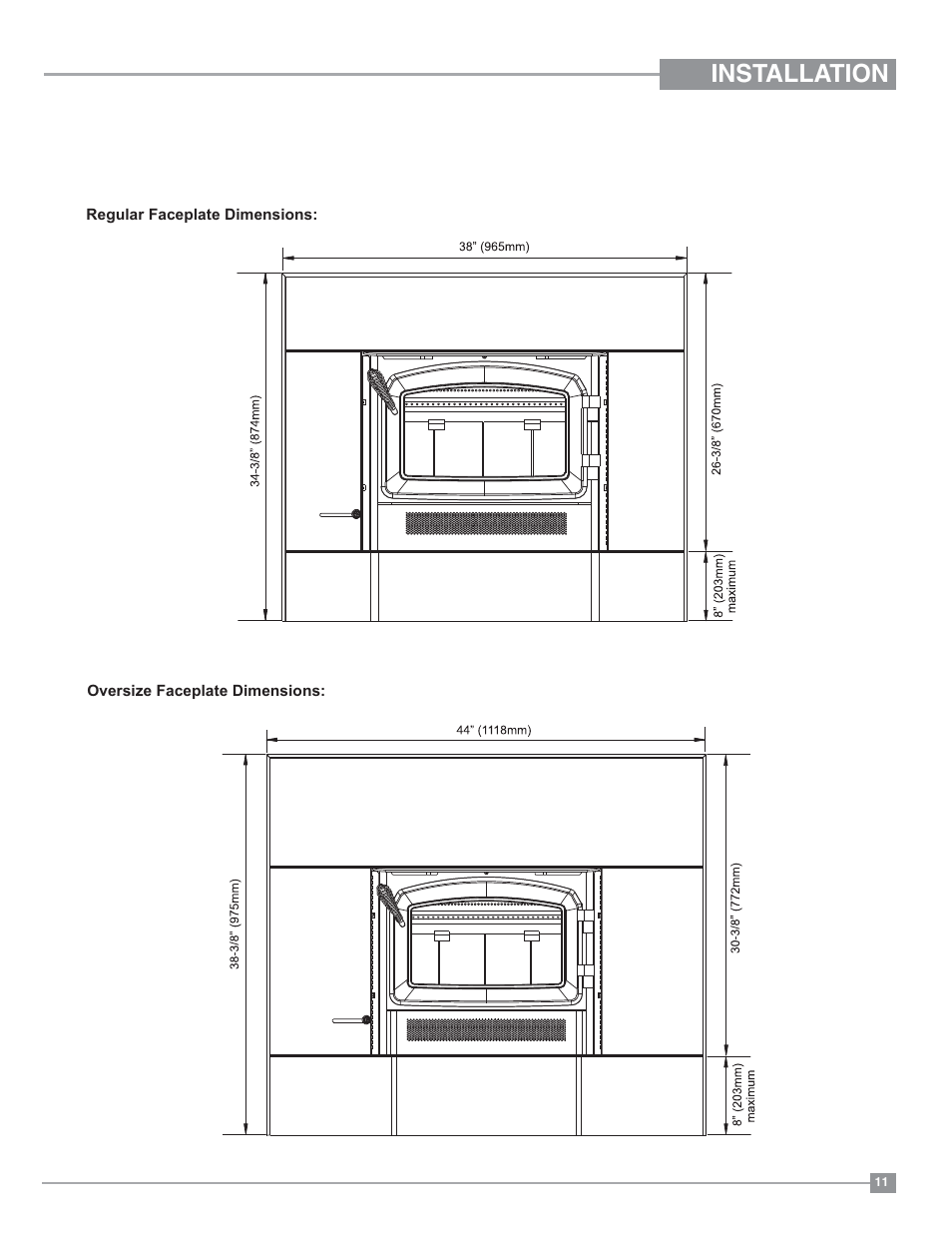 Installation | Regency Classic I1200 Small Wood Insert User Manual | Page 11 / 24