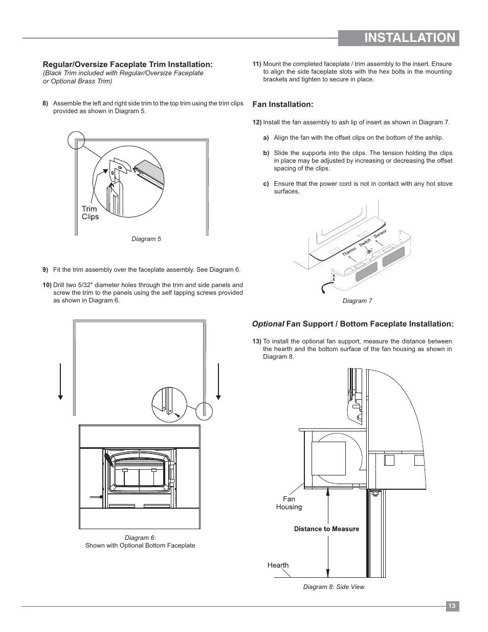 Installation | Regency Classic I1200 Small Wood Insert User Manual | Page 13 / 24