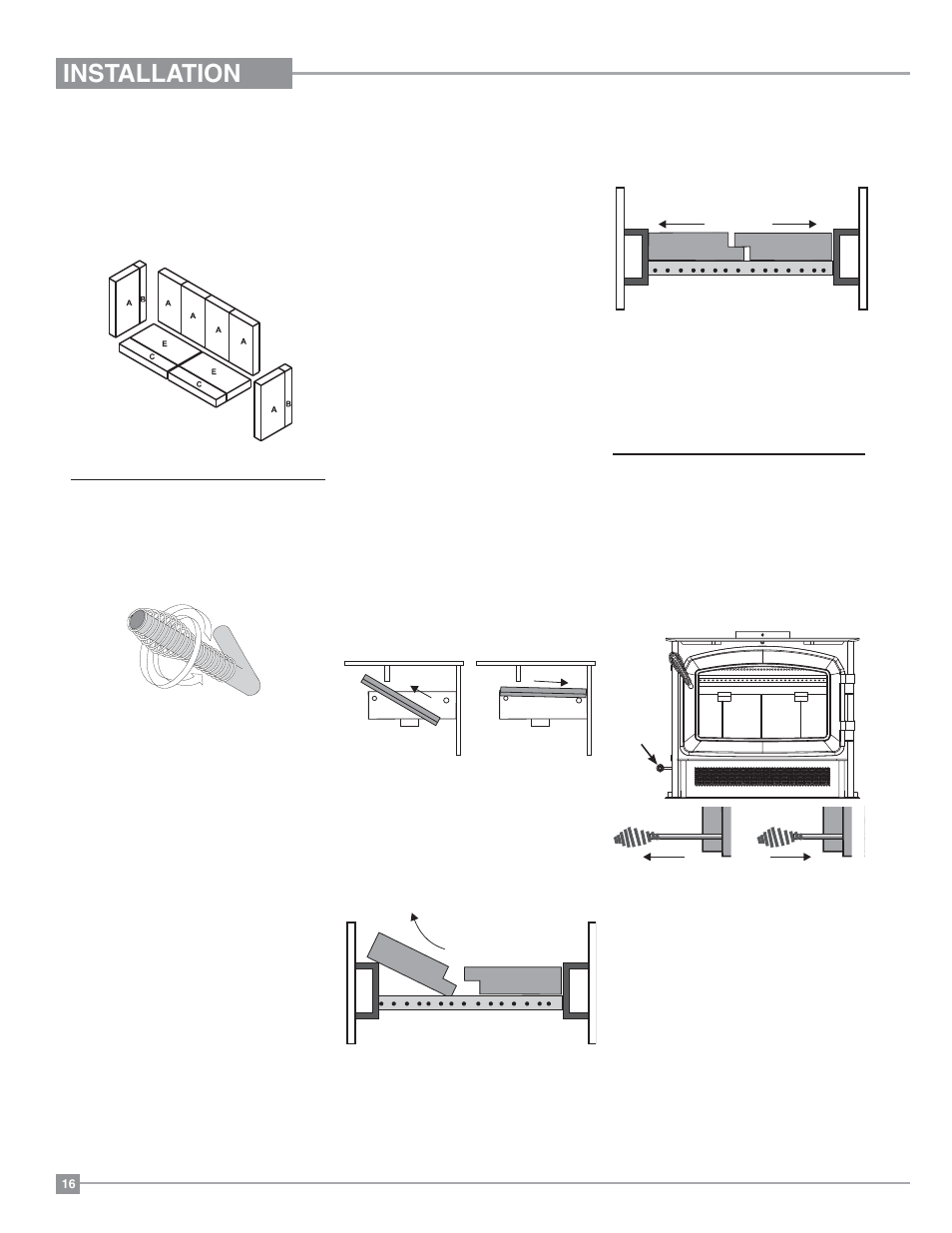 Installation, Firebrick assembly, Door handle | Draft control | Regency Classic I1200 Small Wood Insert User Manual | Page 16 / 24