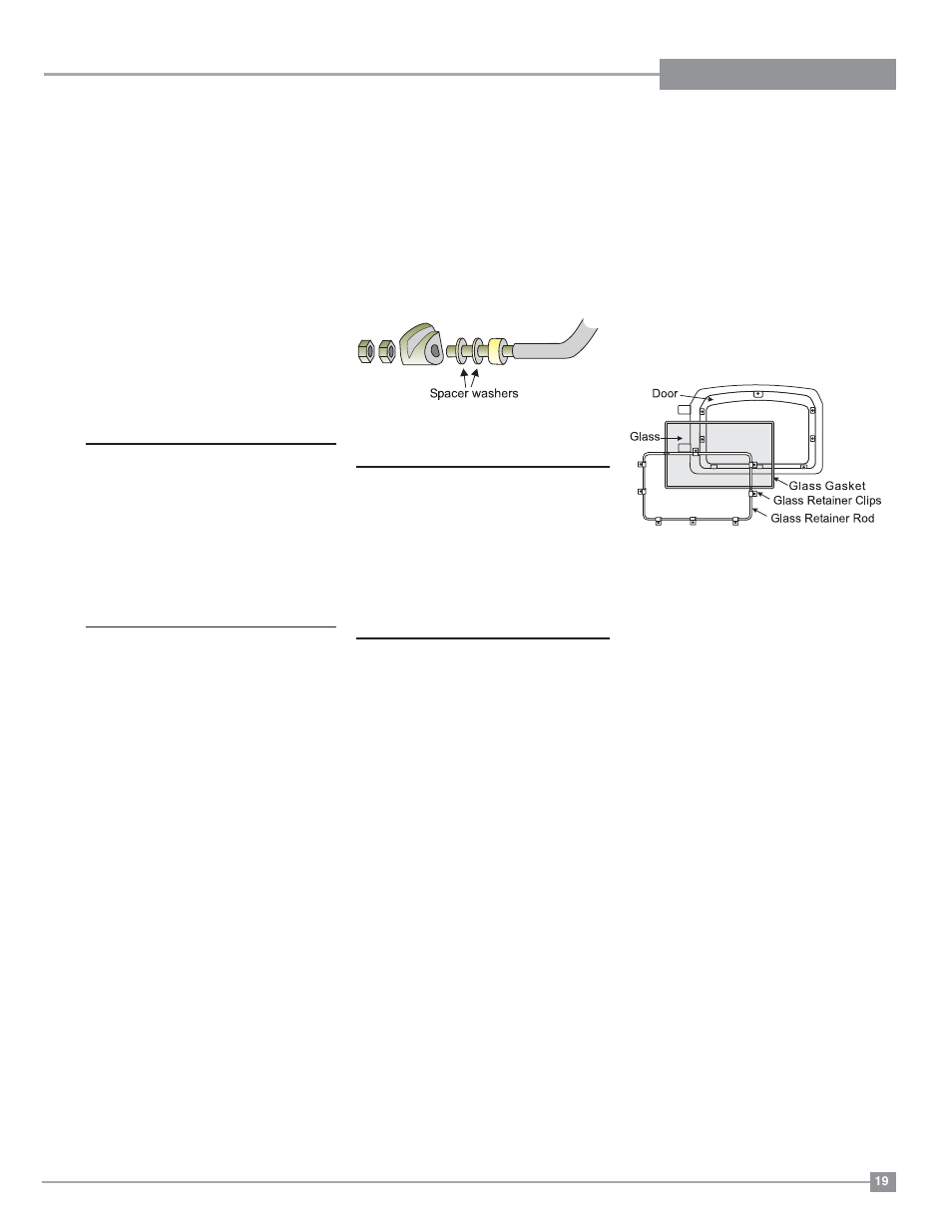 Maintenance, Maintenance of gold-plated doors, Door gasket | Door latch adjustment, Glass cleaning, Glass replacement, Glass removal | Regency Classic I1200 Small Wood Insert User Manual | Page 19 / 24