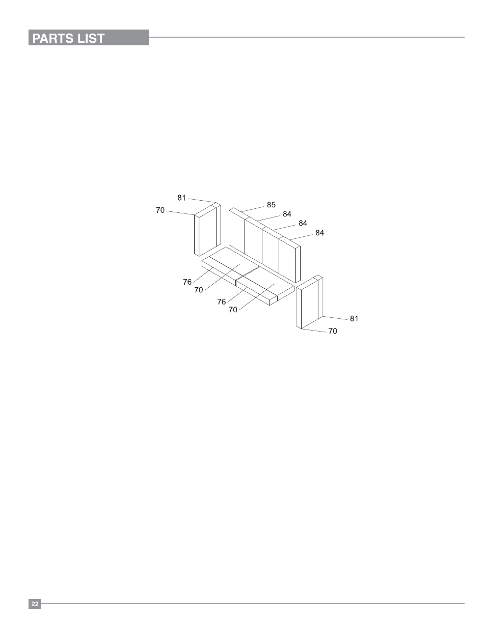 Parts list, Firebrick | Regency Classic I1200 Small Wood Insert User Manual | Page 22 / 24