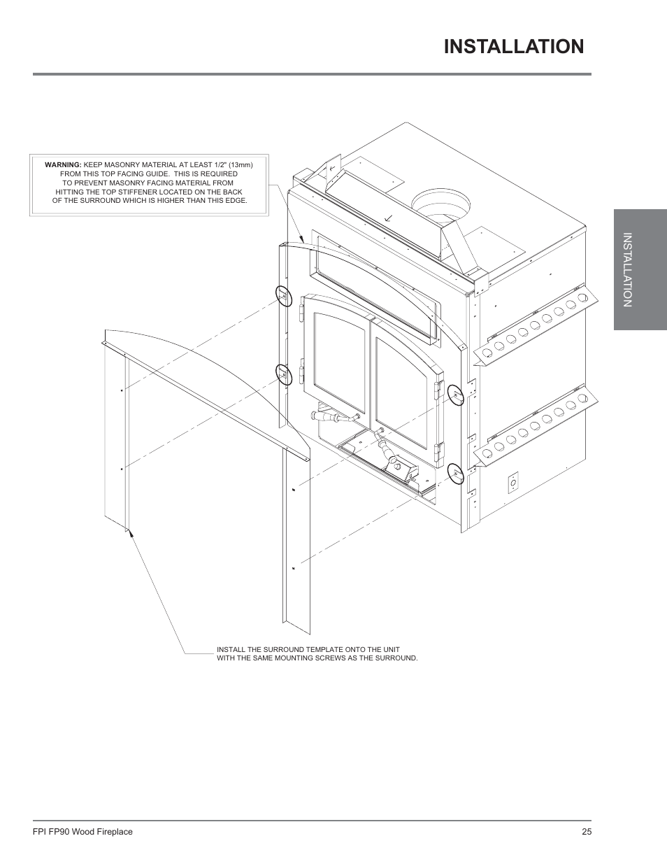 Installation | Regency Excalibur EX90 Large Wood Fireplace (Canadian Edition) User Manual | Page 25 / 40