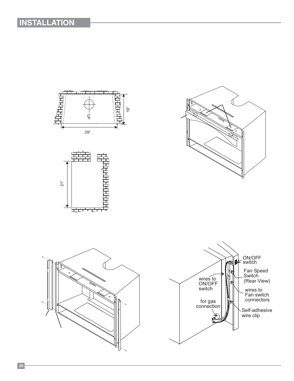 Installation, Excalibur surround installation | Regency Excalibur EX-U31 Medium Gas Insert User Manual | Page 20 / 36