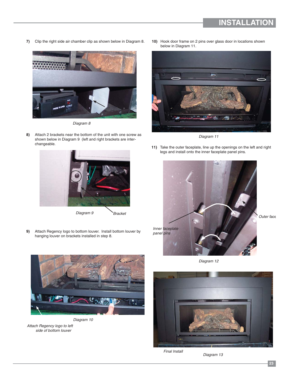 Installation | Regency Excalibur EX-U31 Medium Gas Insert User Manual | Page 23 / 36