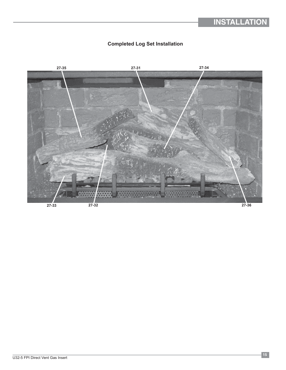 Installation | Regency Energy U32 Medium Gas Insert User Manual | Page 15 / 44