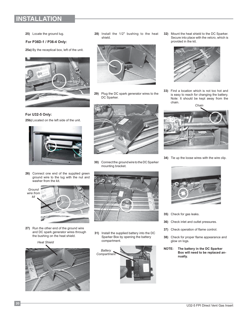 Installation | Regency Energy U32 Medium Gas Insert User Manual | Page 20 / 44