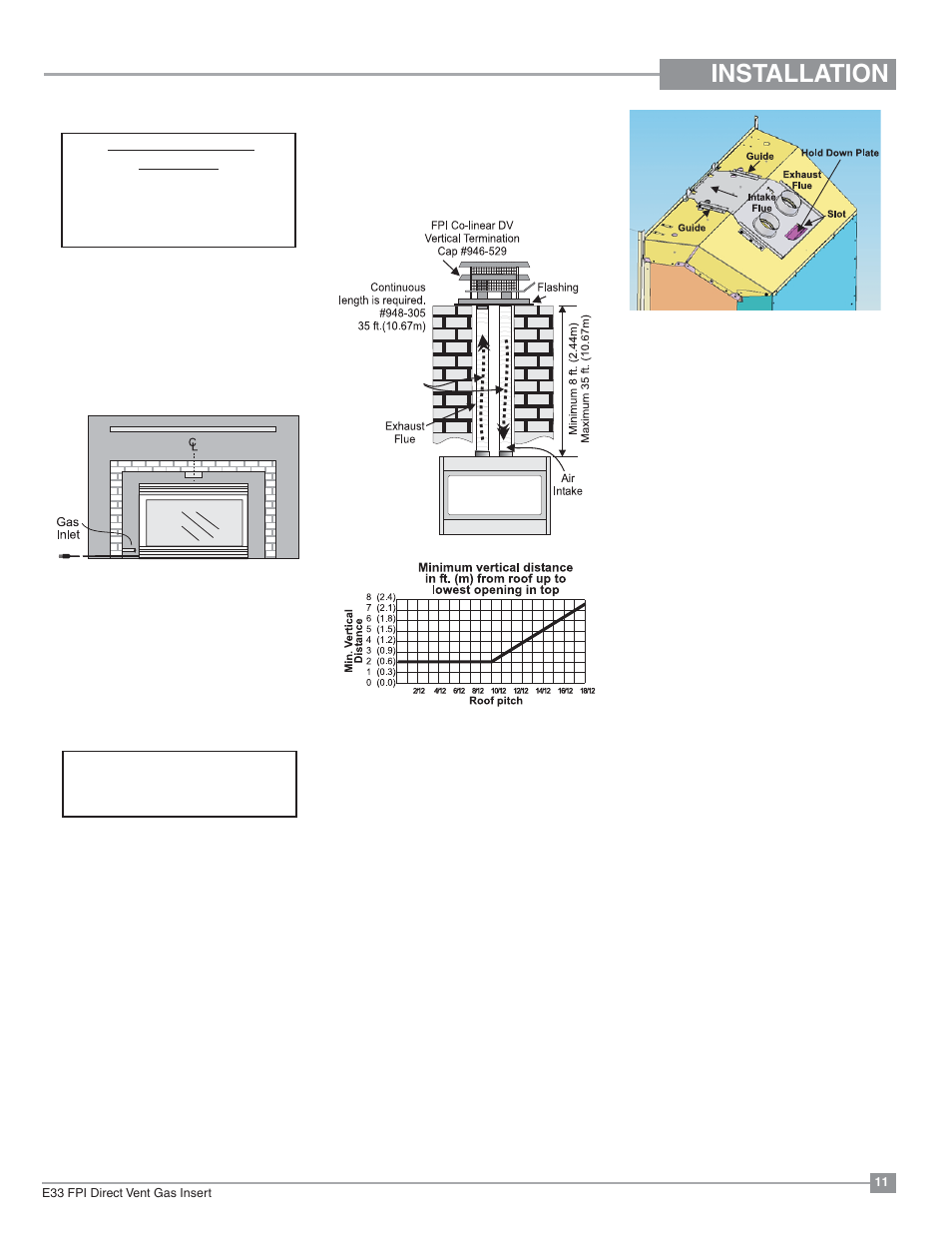 Installation, Gas connection | Regency Excalibur EX-E33 Large Gas Insert User Manual | Page 11 / 44