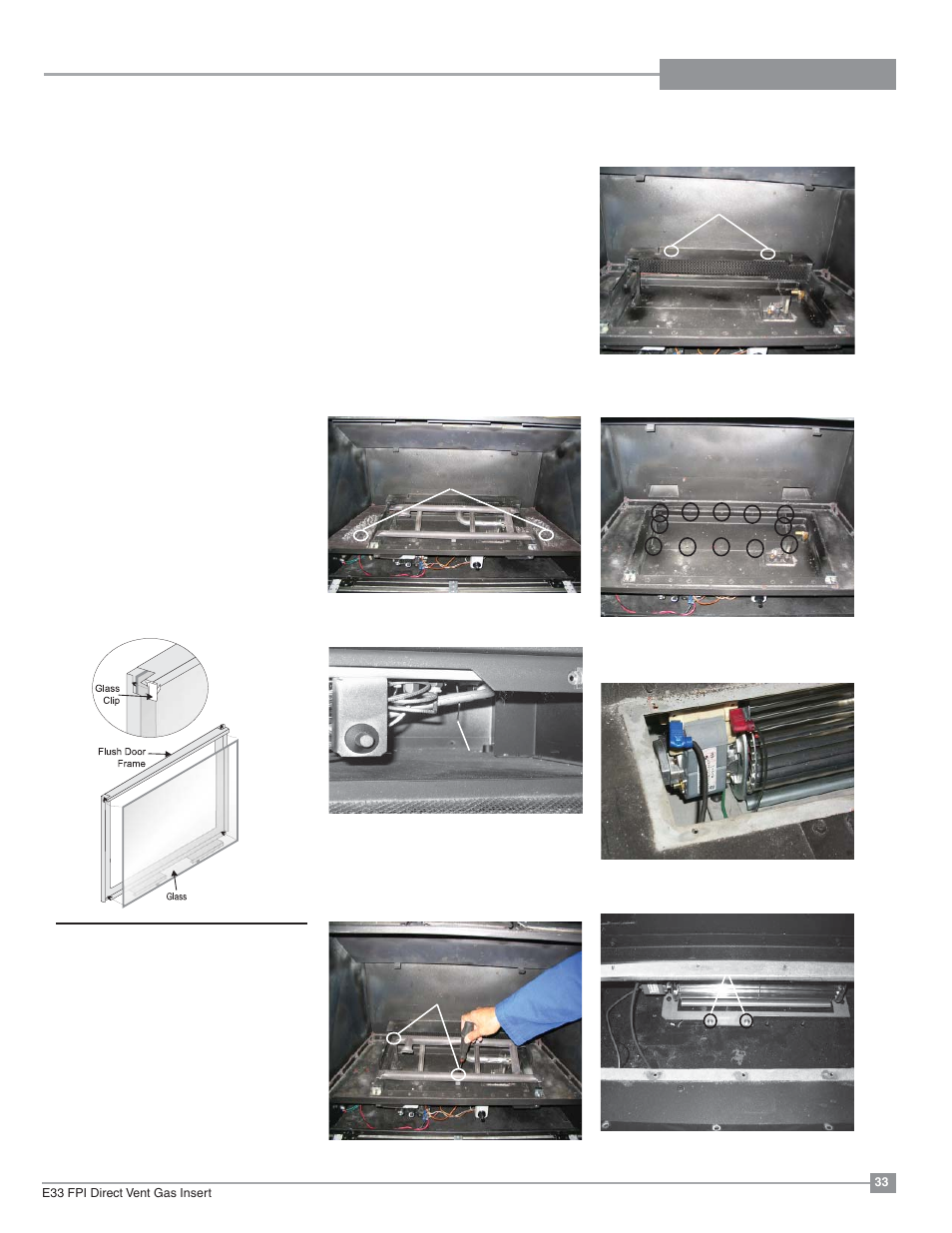 Maintenance, Fan maintenance, Door glass | Regency Excalibur EX-E33 Large Gas Insert User Manual | Page 33 / 44