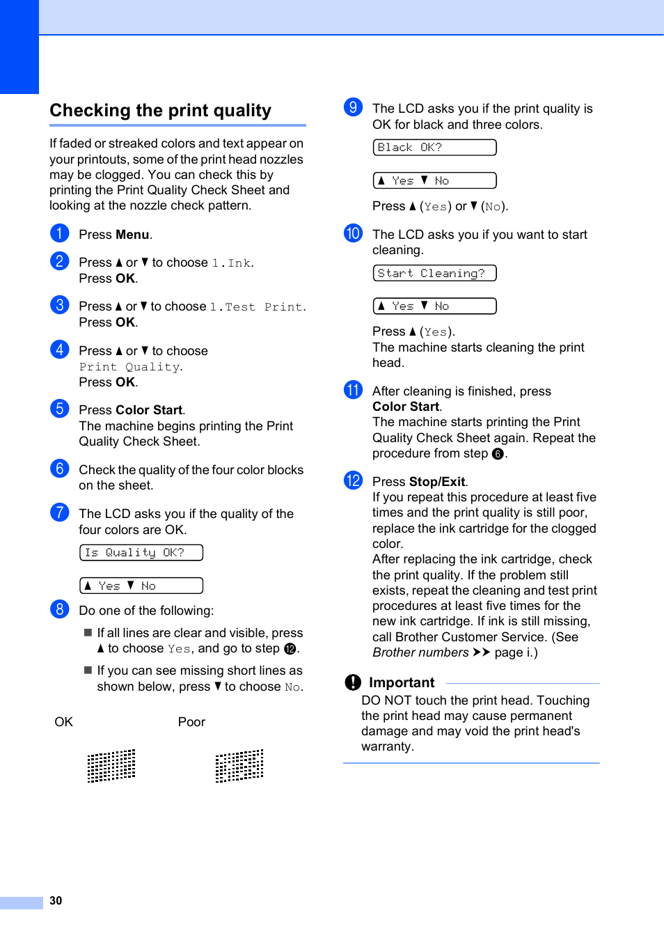 Checking the print quality | Brother Printer DCP-J140W User Manual | Page 40 / 76