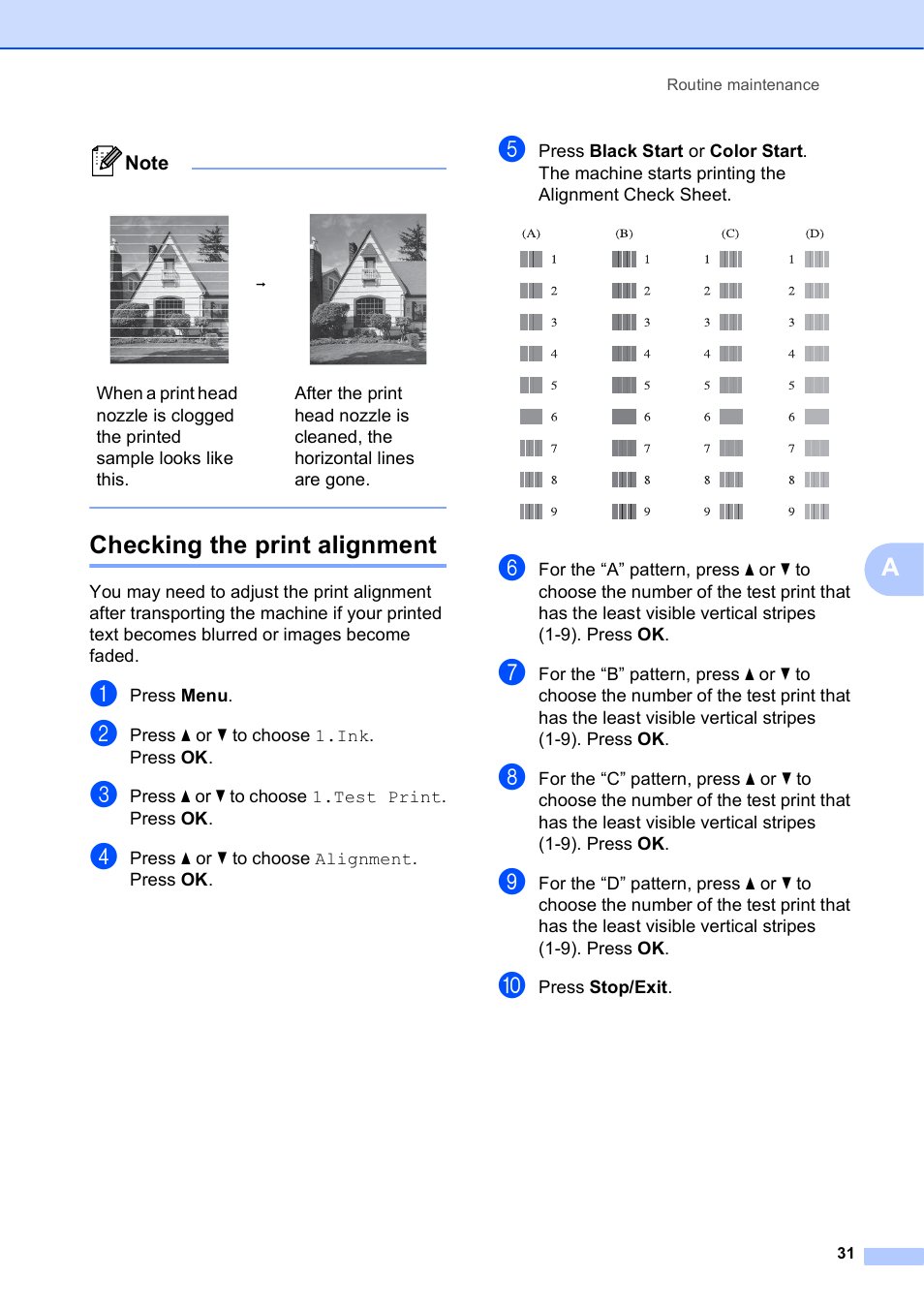 Checking the print alignment | Brother Printer DCP-J140W User Manual | Page 41 / 76
