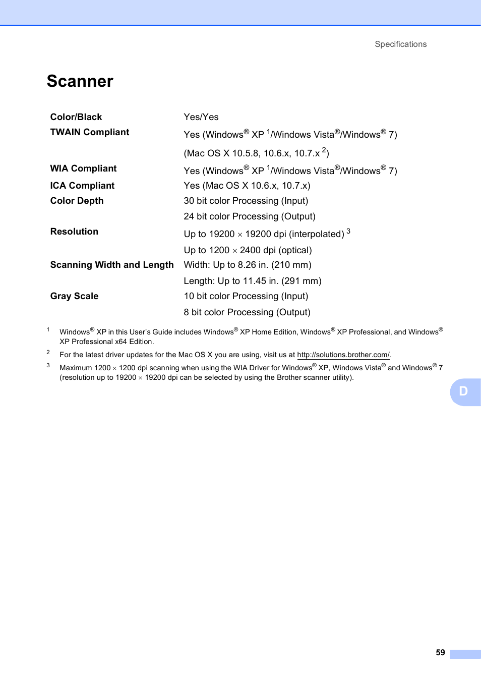 Scanner | Brother Printer DCP-J140W User Manual | Page 69 / 76