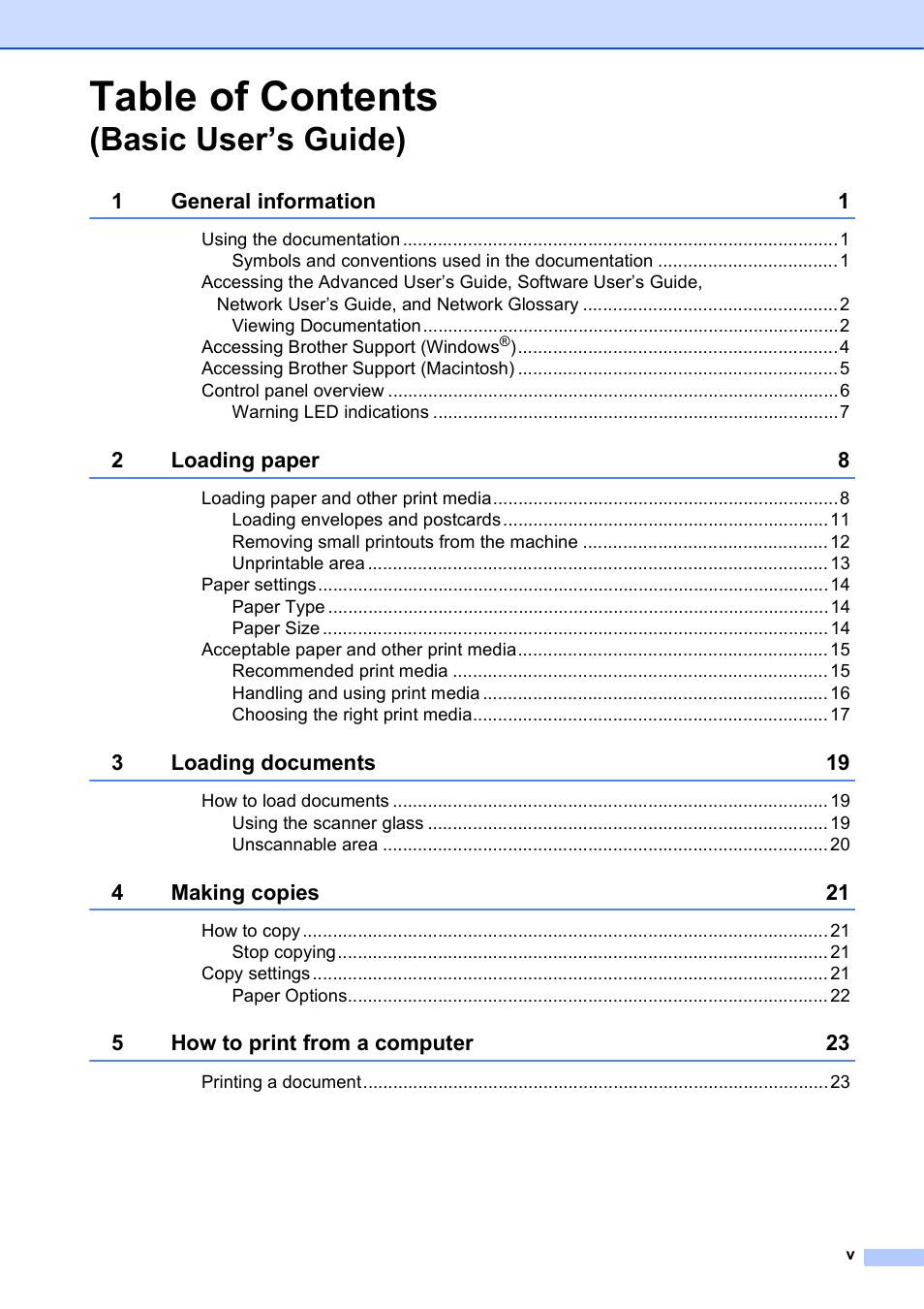 Brother Printer DCP-J140W User Manual | Page 7 / 76