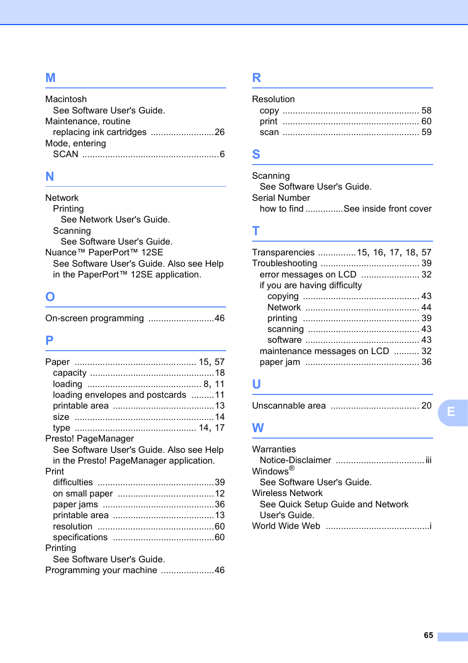 Brother Printer DCP-J140W User Manual | Page 75 / 76