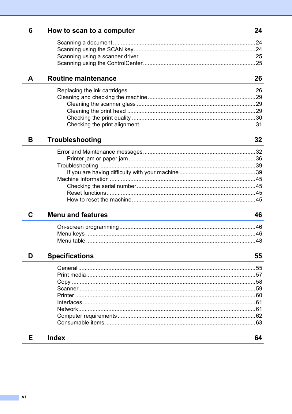 Brother Printer DCP-J140W User Manual | Page 8 / 76