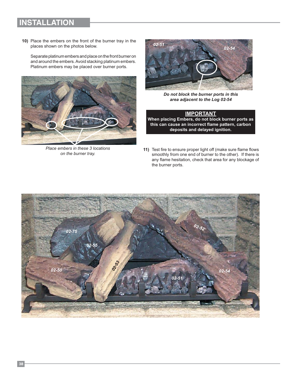 Installation | Regency Excalibur P90 Medium Gas Fireplace User Manual | Page 38 / 56