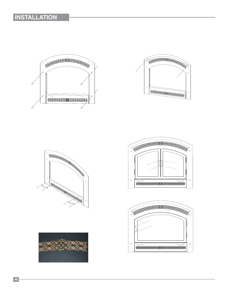 Installation, Accent kit installation | Regency Excalibur P90 Medium Gas Fireplace User Manual | Page 40 / 56
