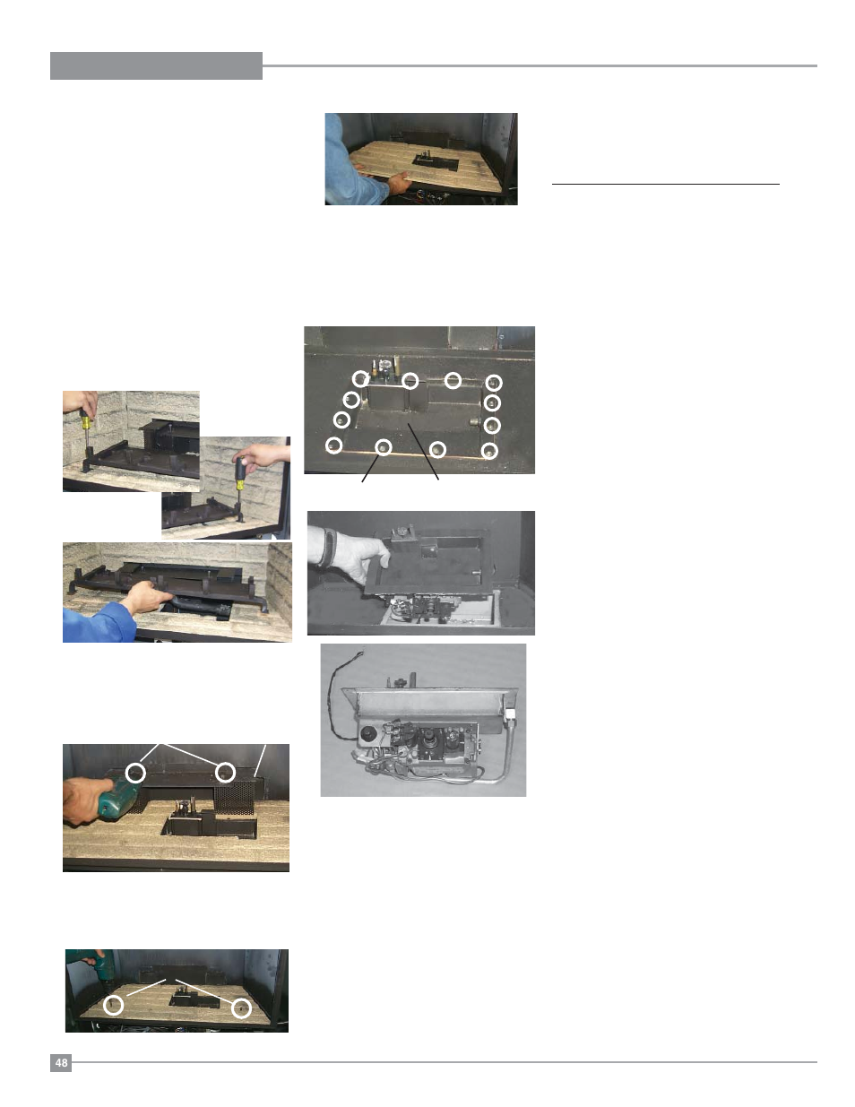 Maintenance, Installing valve, Removing valve | Regency Excalibur P90 Medium Gas Fireplace User Manual | Page 48 / 56