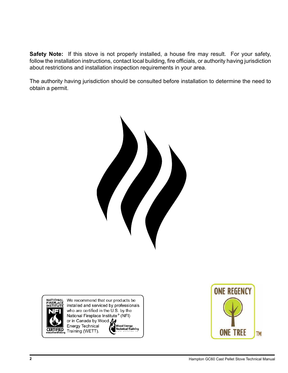 Regency Hampton GC60 Large Pellet Stove TECHNICAL MANUAL User Manual | Page 2 / 32