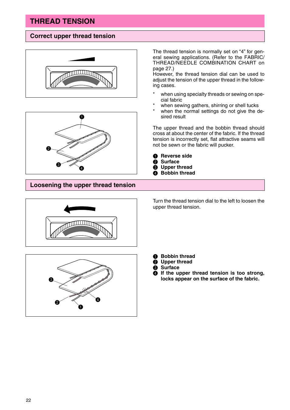 Thread tension | Brother PC 3000 User Manual | Page 25 / 104