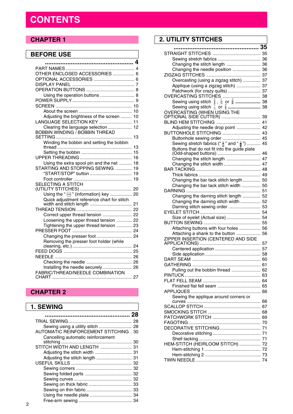 Brother PC 3000 User Manual | Page 5 / 104