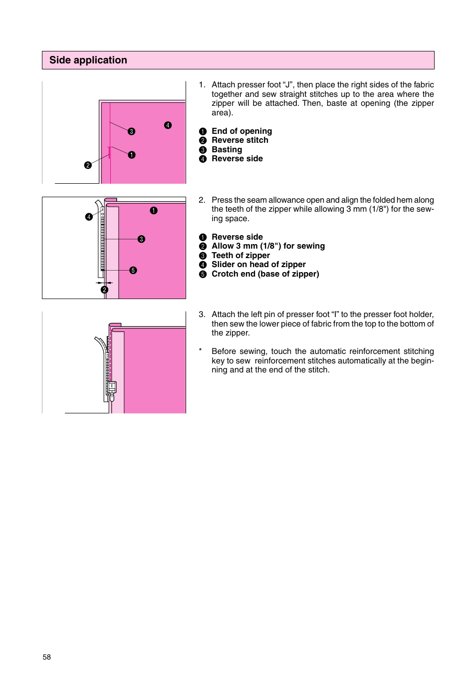 Side application | Brother PC 3000 User Manual | Page 61 / 104