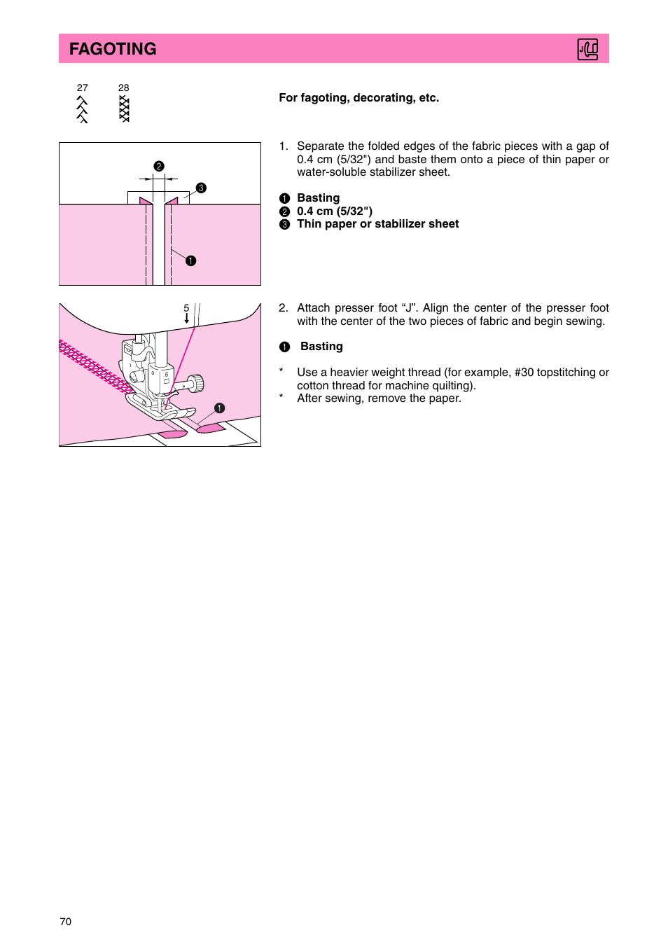 Fagoting | Brother PC 3000 User Manual | Page 73 / 104