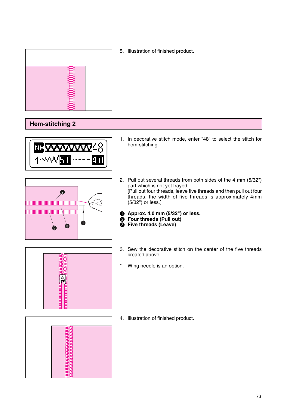 Hem-stitching 2 | Brother PC 3000 User Manual | Page 76 / 104