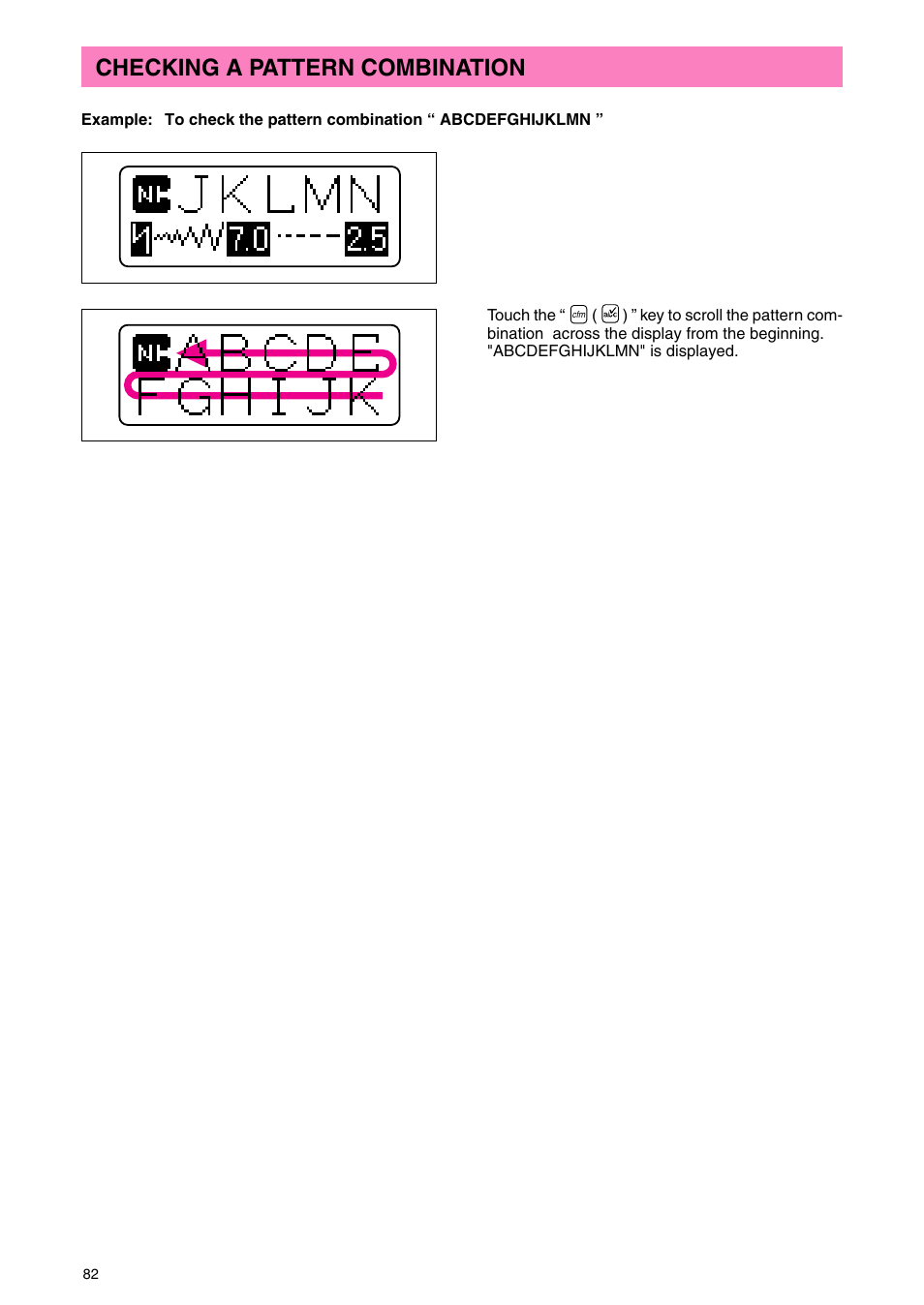 Checking a pattern combination | Brother PC 3000 User Manual | Page 85 / 104