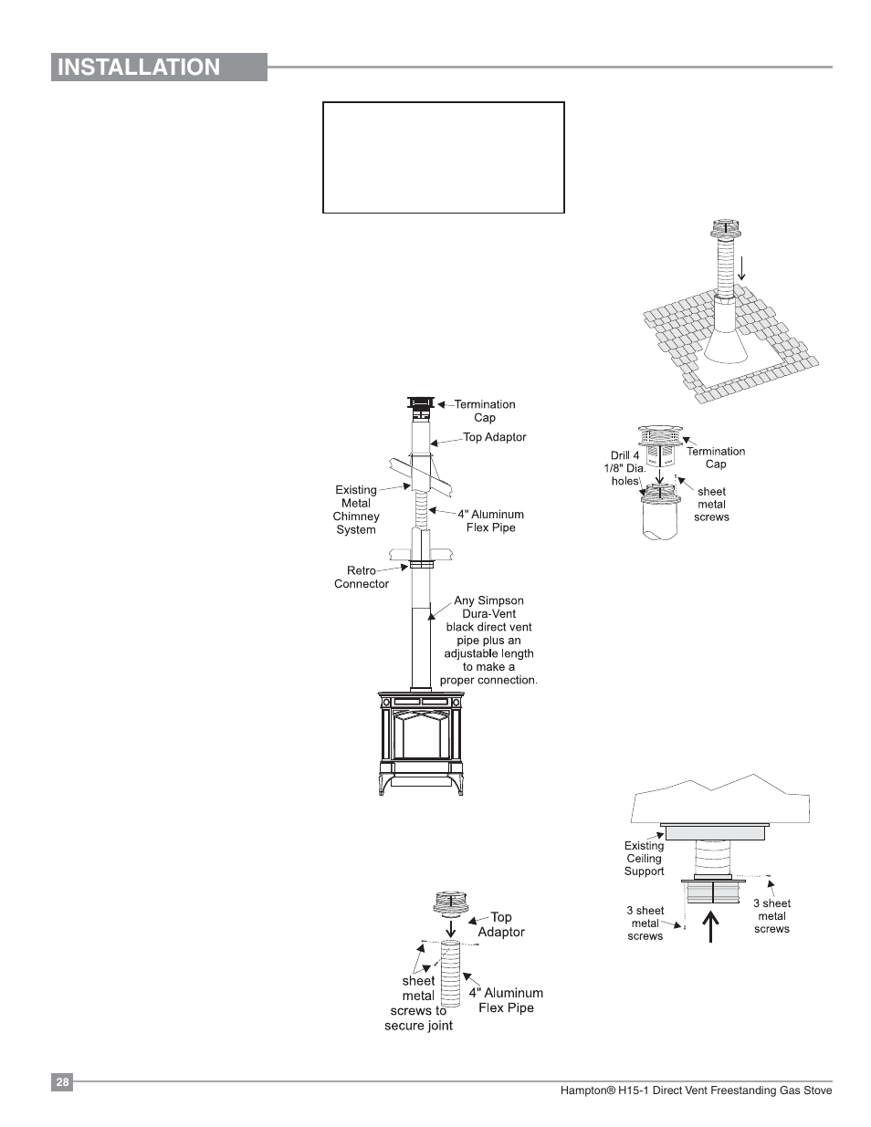 Installation | Regency Hampton H15 Small Gas Stove User Manual | Page 28 / 48