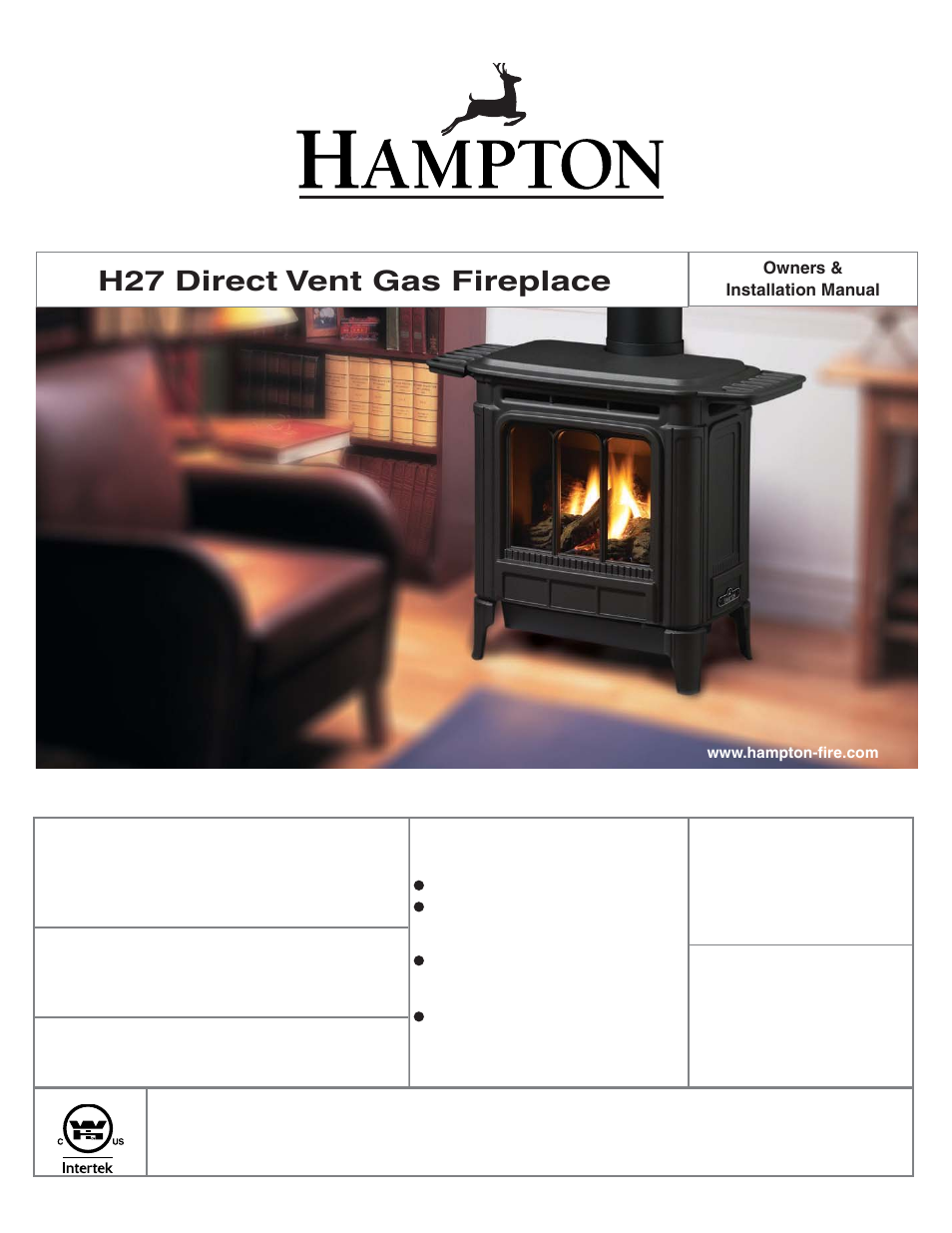 Regency Hampton H27 Medium Gas Stove User Manual | 48 pages