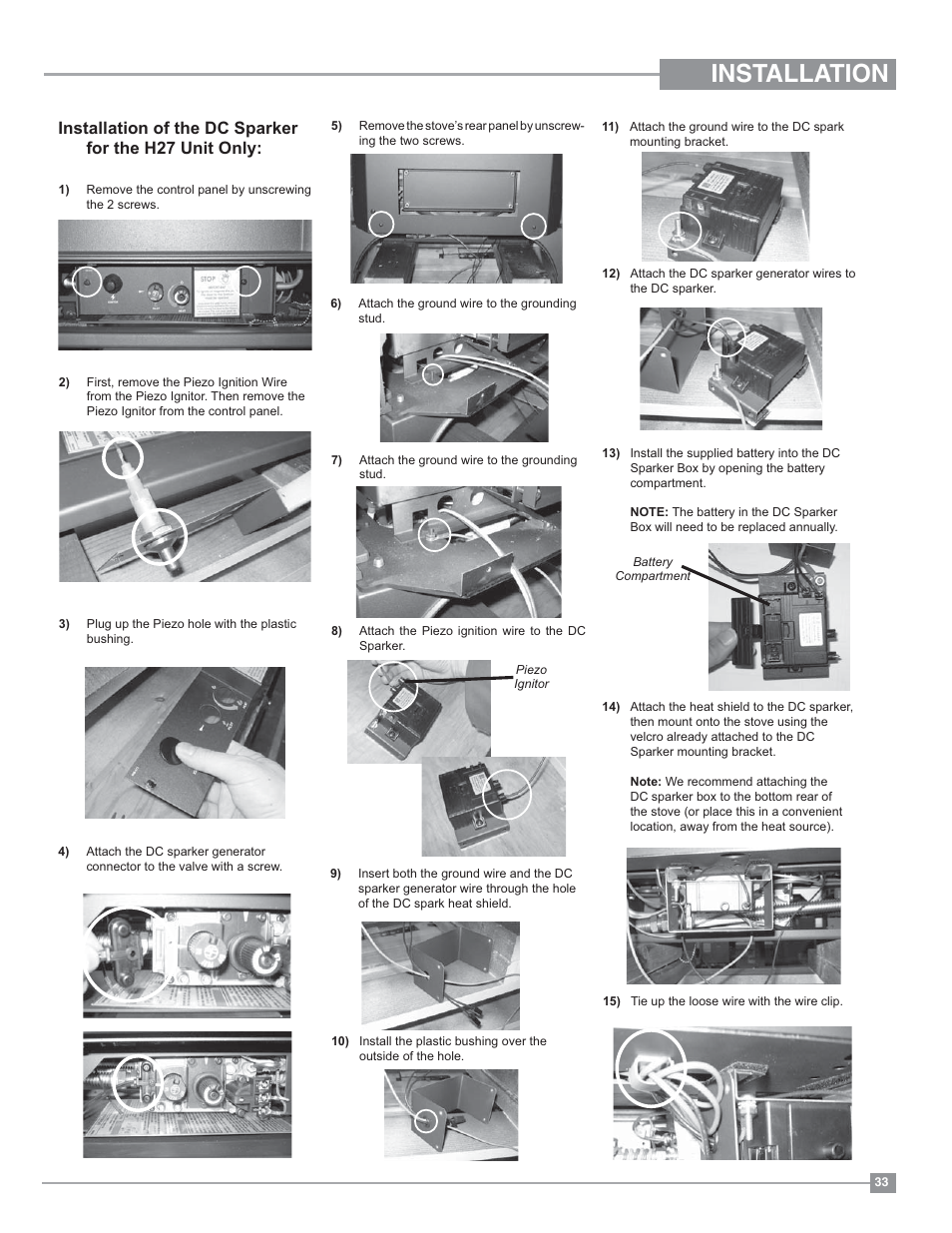 Installation | Regency Hampton H27 Medium Gas Stove User Manual | Page 33 / 48