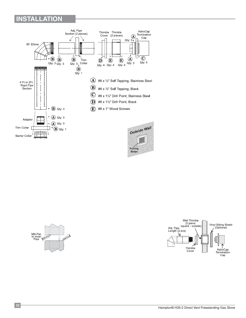 Installation | Regency Hampton H35 Large Gas Stove User Manual | Page 22 / 48